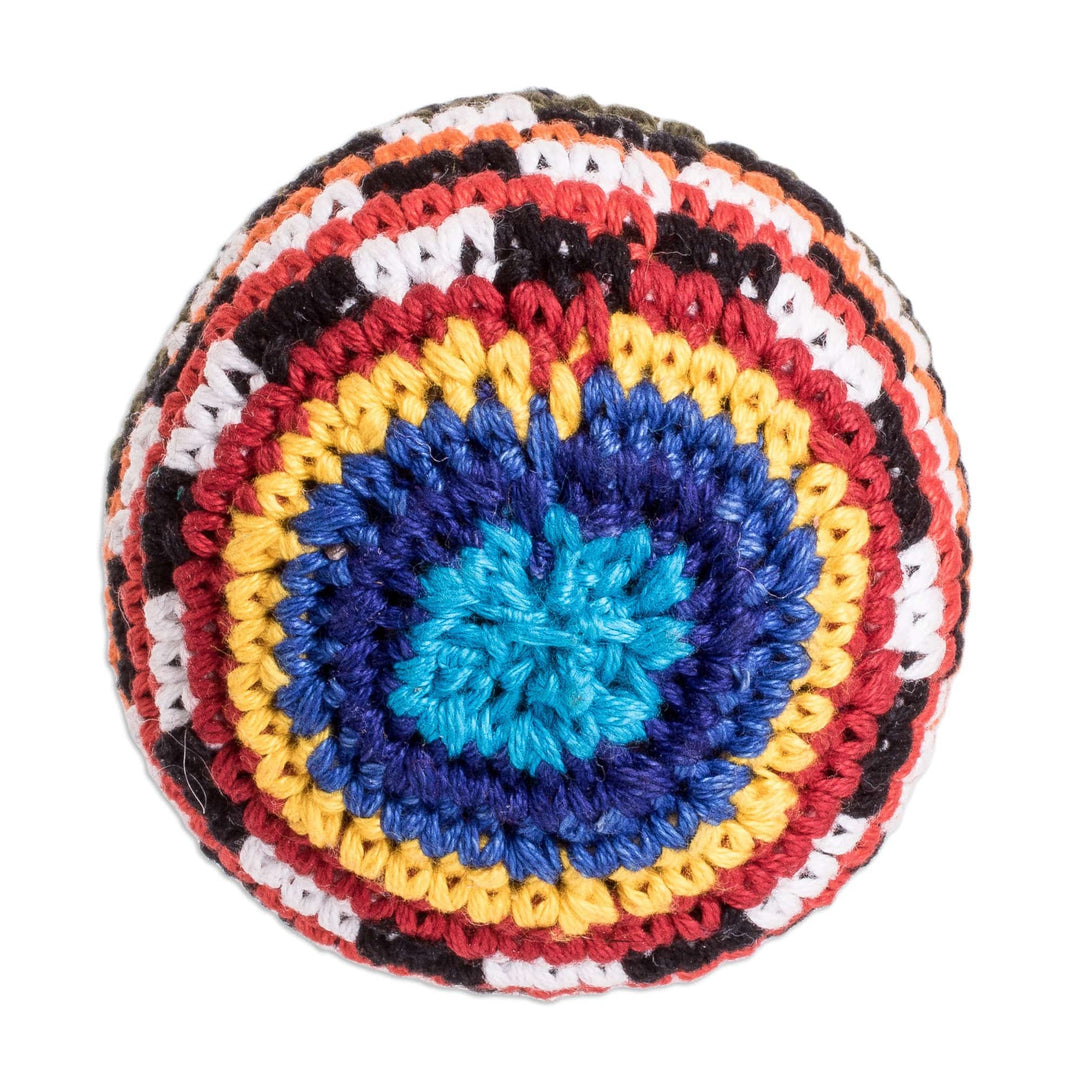 Hand Knit Cotton Hacky Sack Footbag - Fun on the Run