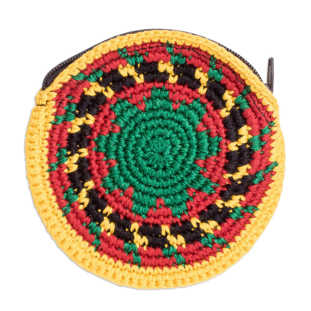 Crocheted Multicolor Cotton Coin Purse - Colors of My Homeland