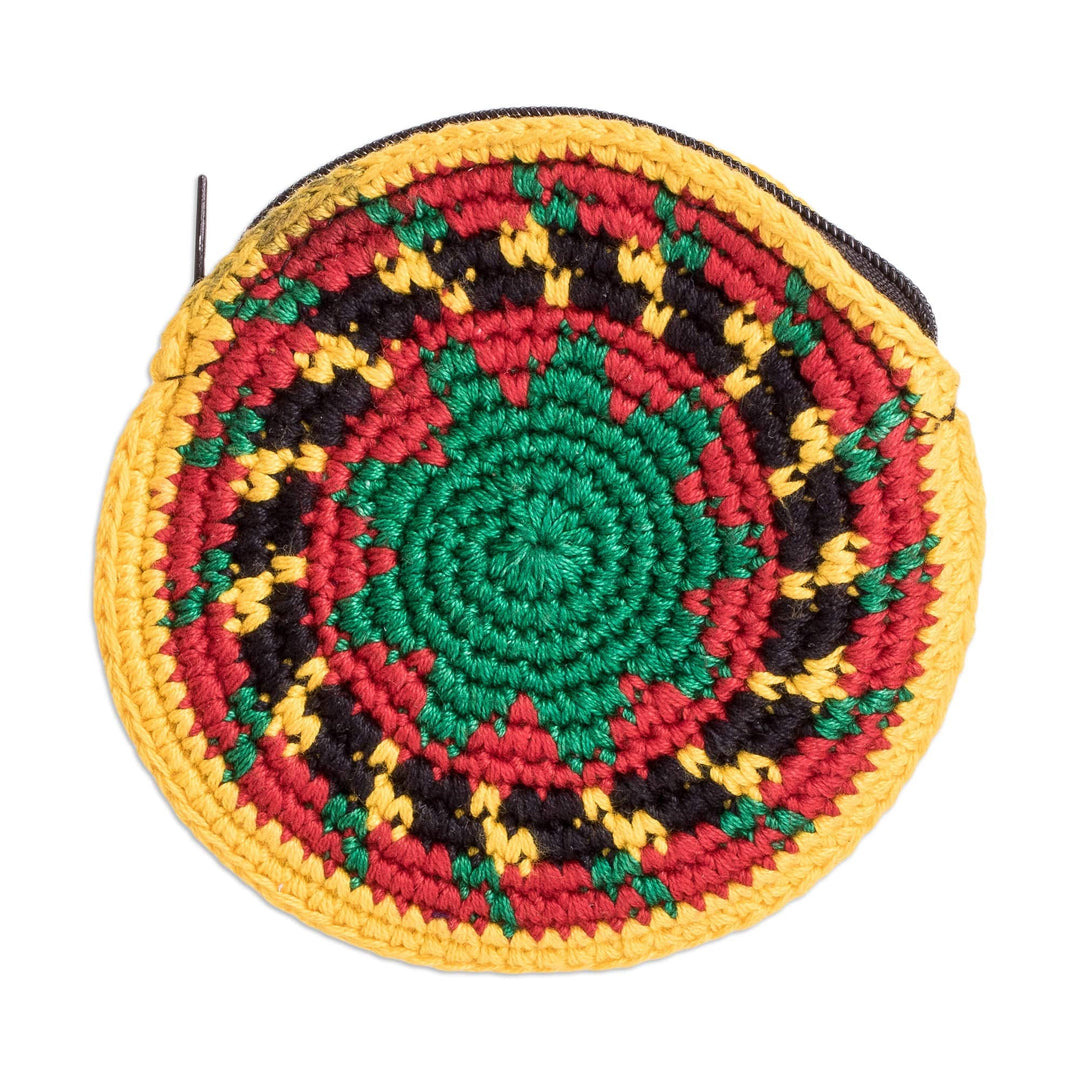 Crocheted Multicolor Cotton Coin Purse - Colors of My Homeland