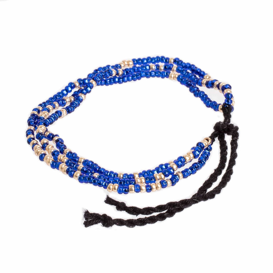 Beaded Bracelet in Blue Glass - United Skies
