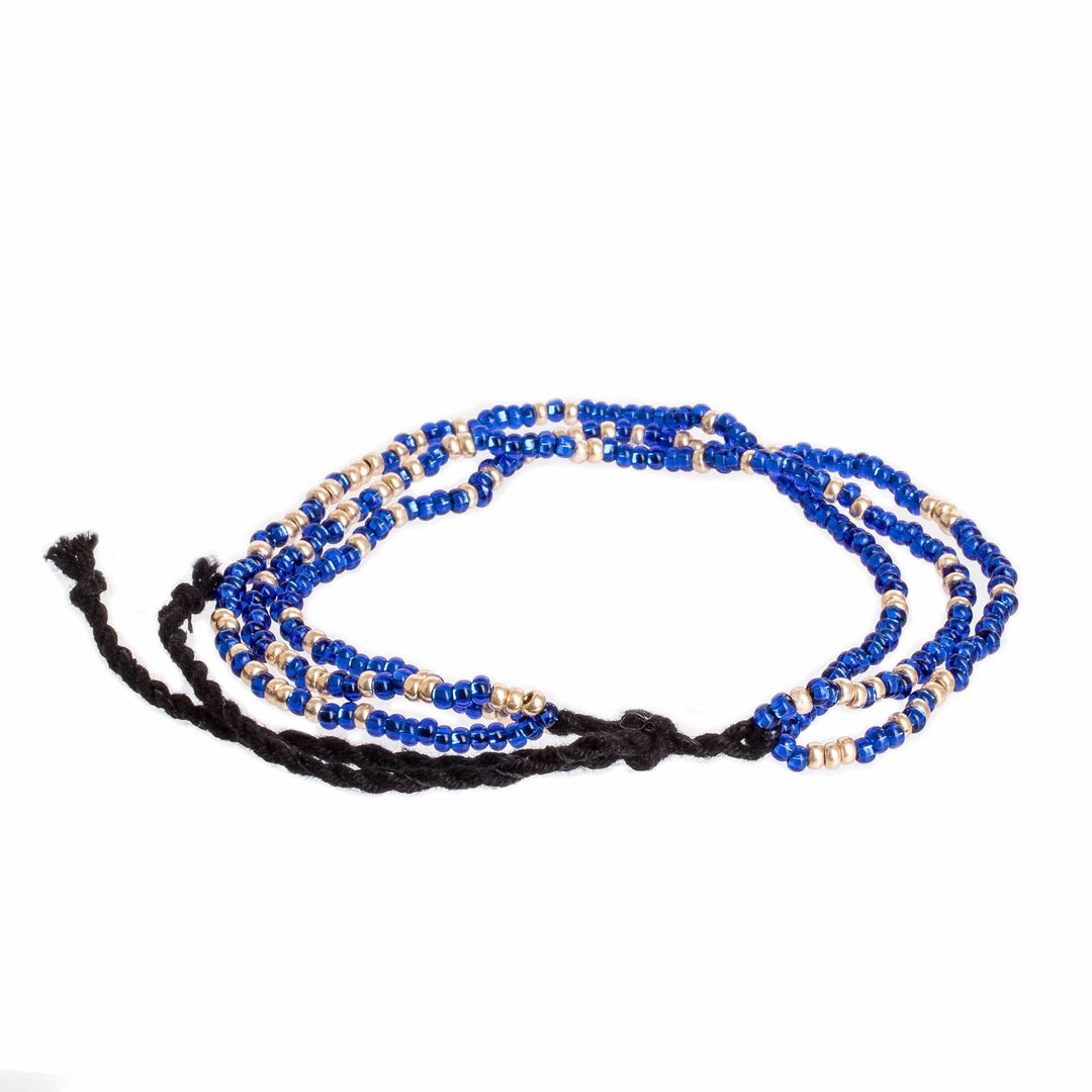 Beaded Bracelet in Blue Glass - United Skies