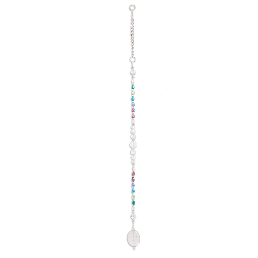 Crystal and Glass Beaded Suncatcher in Cold Shades - Mystic Whispers