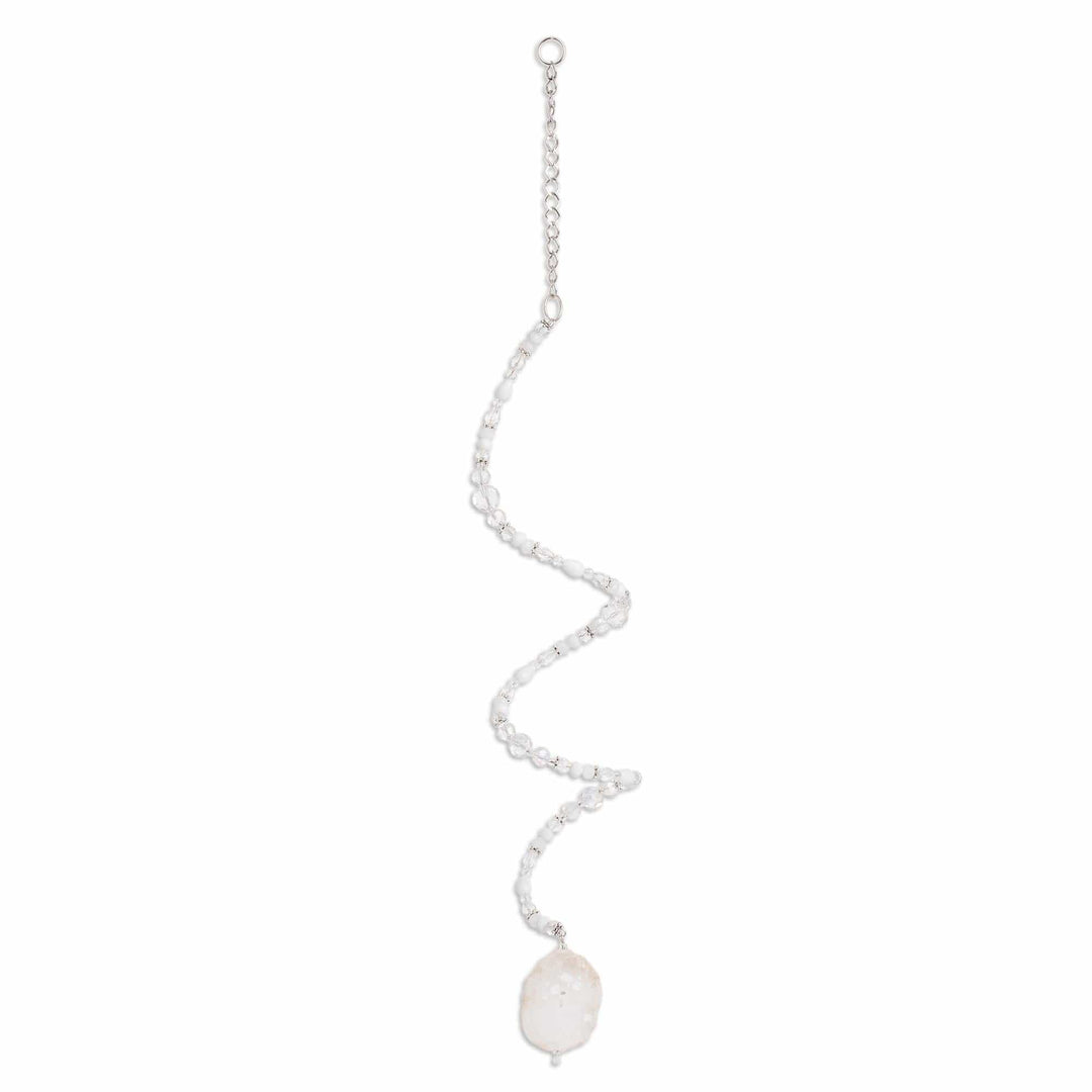 Quartz and Crystal Spiral Suncatcher Crafted in Guatemala - Precious Spiral
