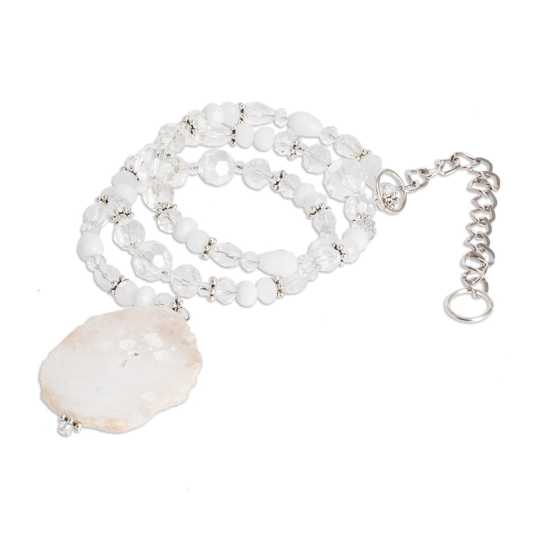 Quartz and Crystal Spiral Suncatcher Crafted in Guatemala - Precious Spiral