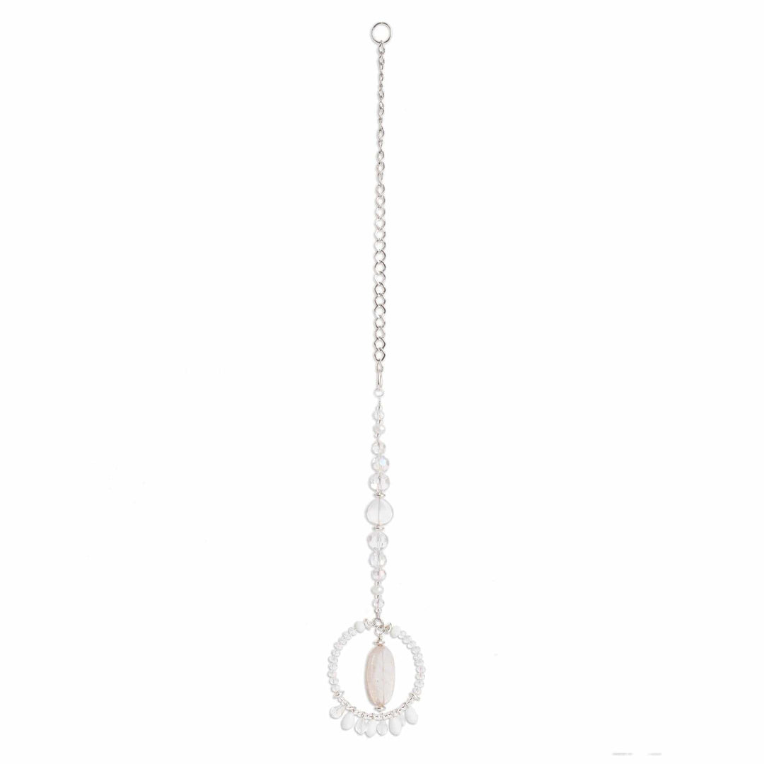 Crystal and Glass Beaded Suncatcher with Ring - Peace Ring