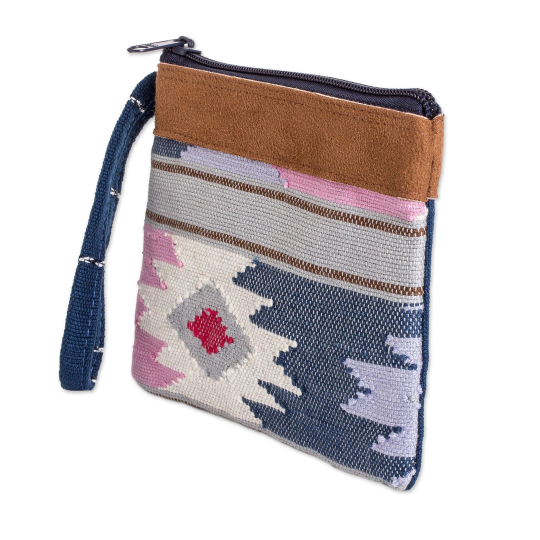 Artisan Crafted Handloom Cotton Coin Purse from Guatemala - Geometry of Love
