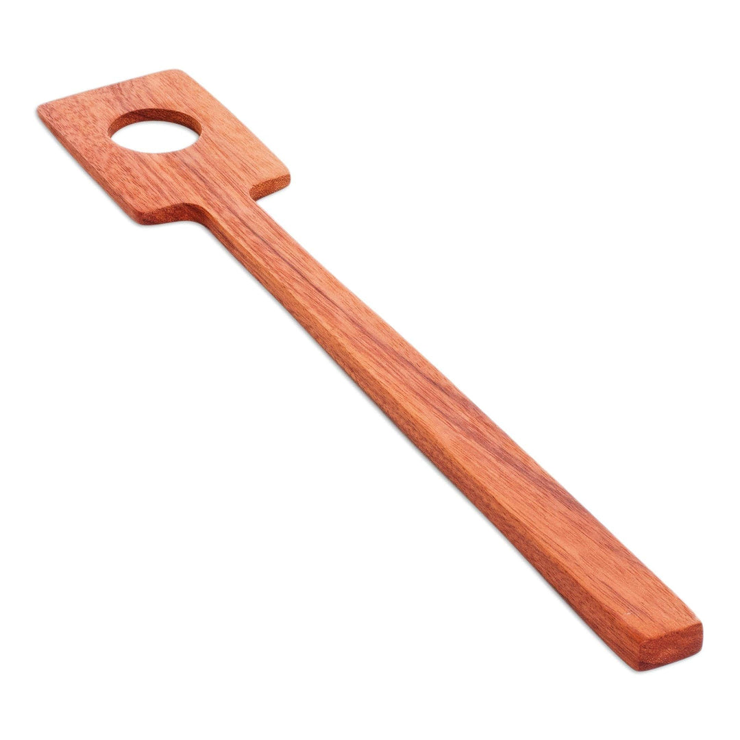 Natural Wood Spatula with Single Hole Handmade in Guatemala - Kitchen Moments