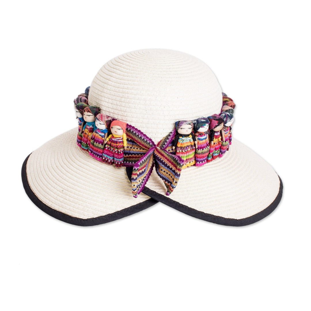 Handmade Ribbon-Style Hat Band with Guatemalan Worry Dolls - Little Helpers