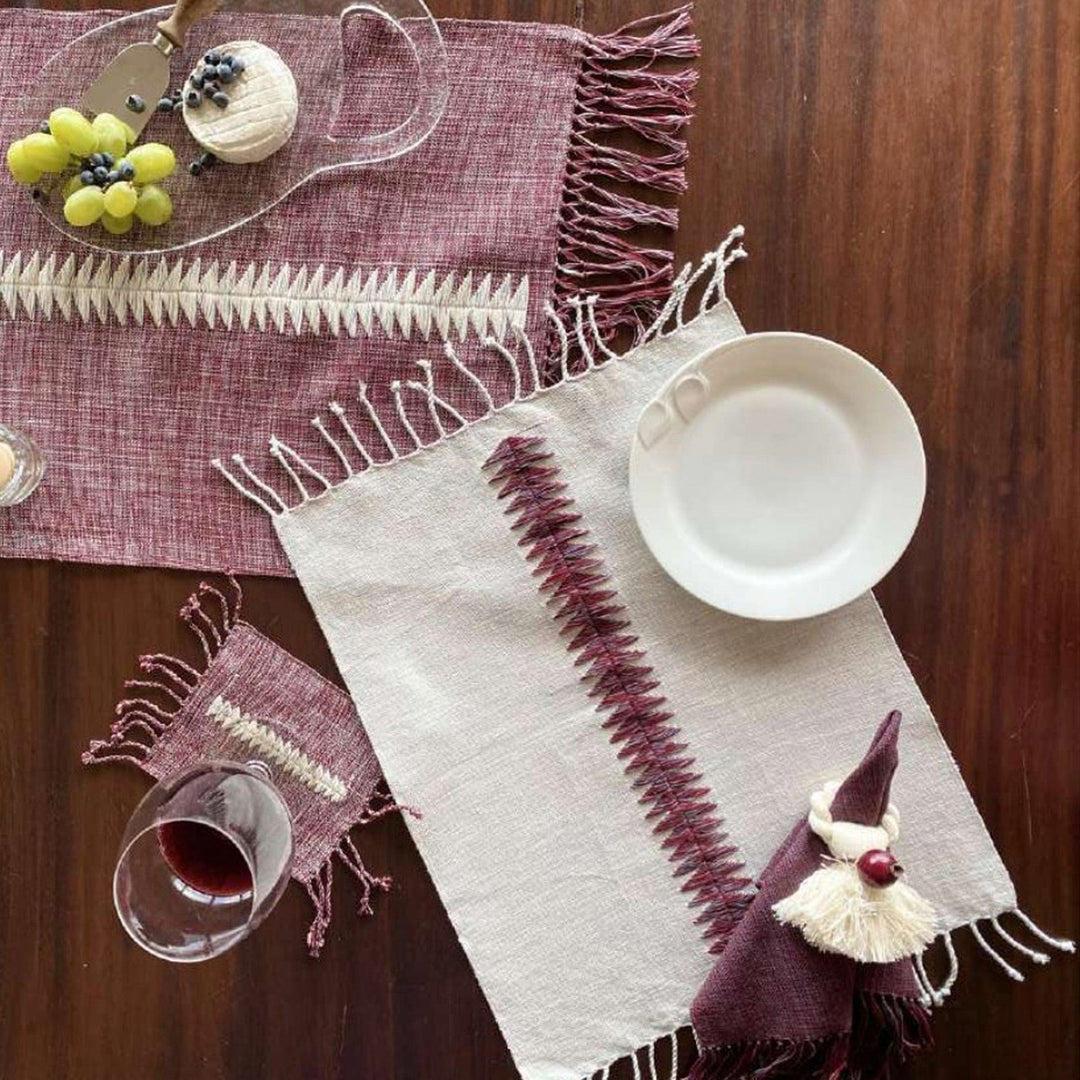 Handloomed Cotton Placemats - Set of 4 - Home Bonds