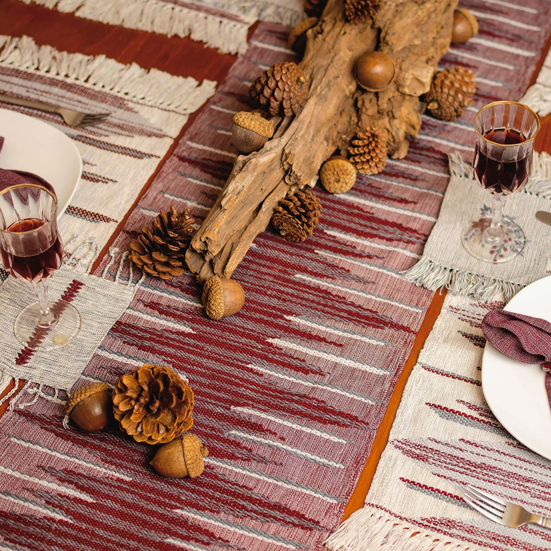 Handloomed Cotton Table Runner - Love Lagoon