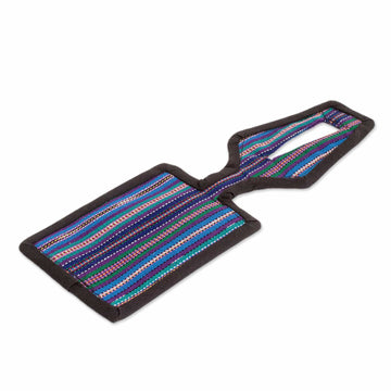 Multicolored Cotton Luggage Tag Handmade in Guatemala - My Homeland's Colors