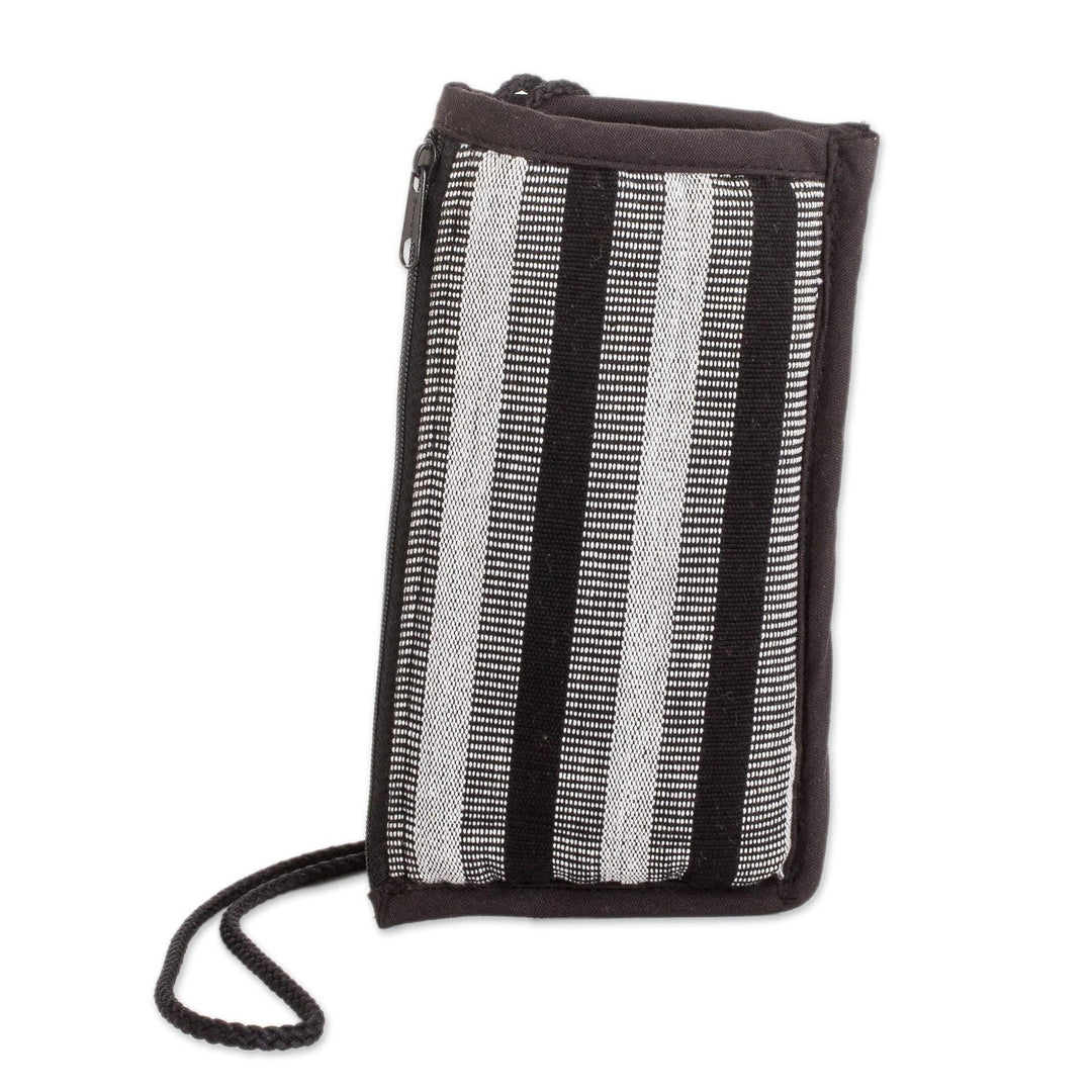 Black and White Cotton Glasses Case Handmade in Guatemala - Wintertime