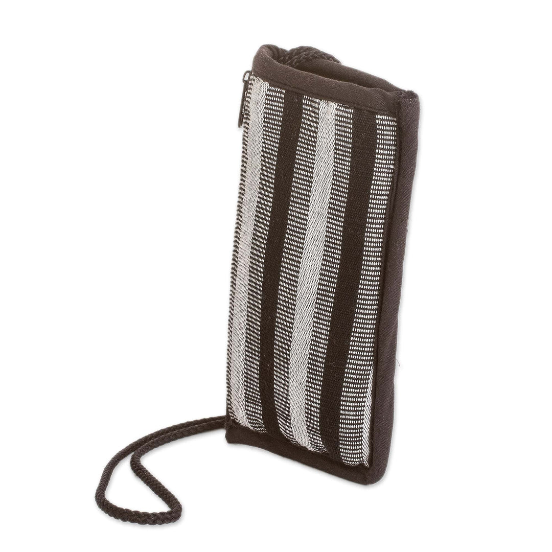 Black and White Cotton Glasses Case Handmade in Guatemala - Wintertime