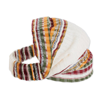 Multicolored Cotton Headband Hand-Woven in Guatemala - Desert