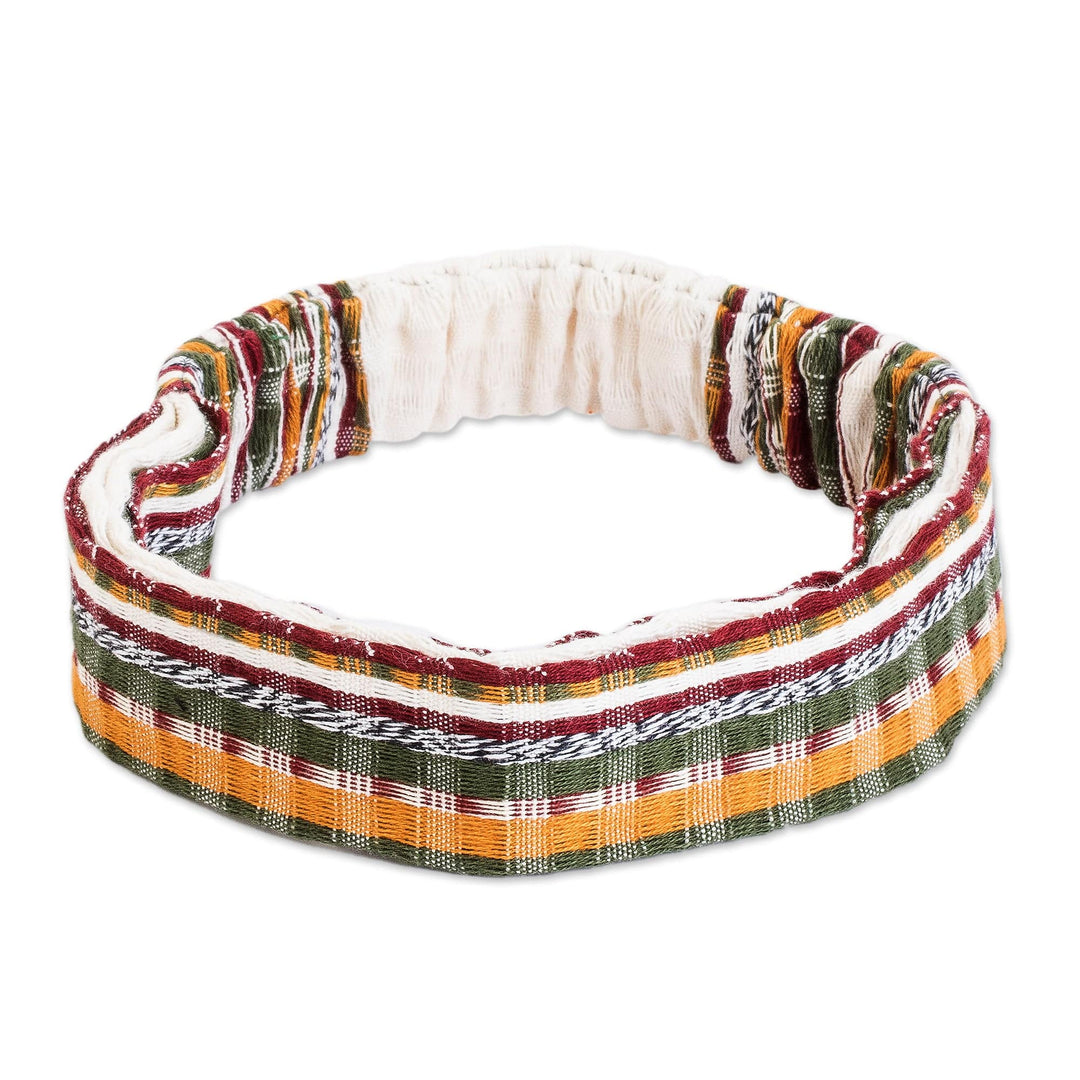 Multicolored Cotton Headband Hand-Woven in Guatemala - Desert