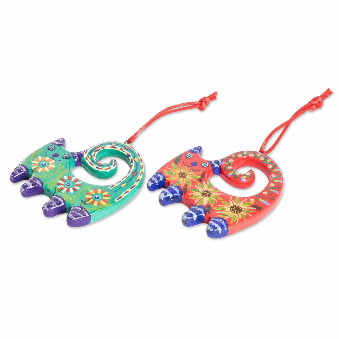 Ceramic Ornaments - Set of 6 - Hypnotic Felines