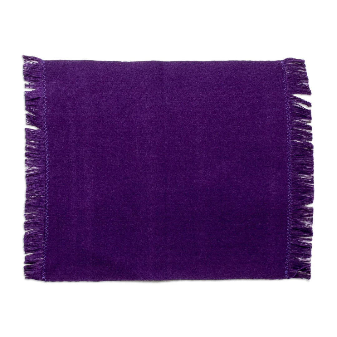 Handwoven Cotton Striped Placemats with Napkins (Set of 4) - Cerise Fair