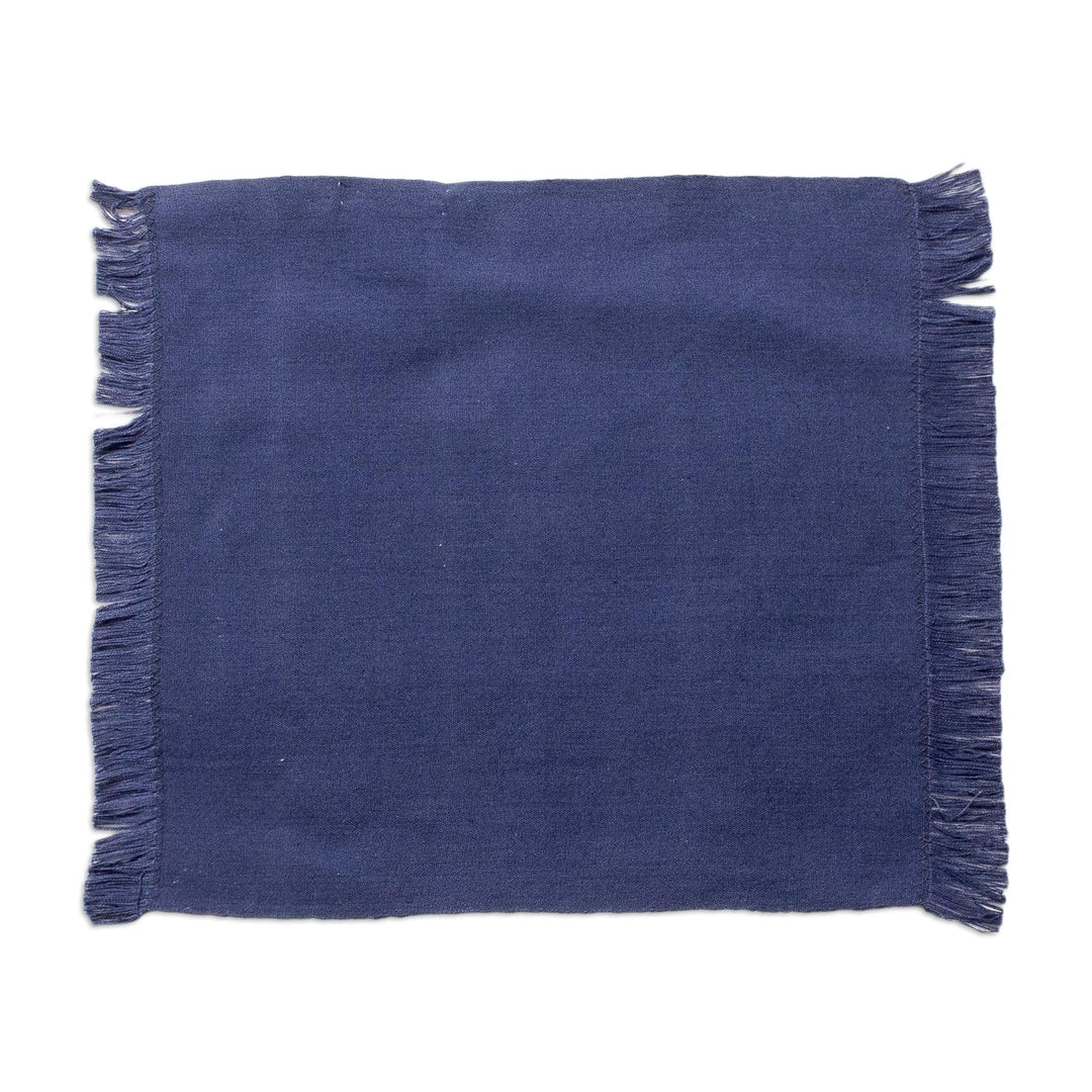 Handwoven Cotton Bubblegum Placemats with Napkins (Set of 4) - Bubblegum Paths