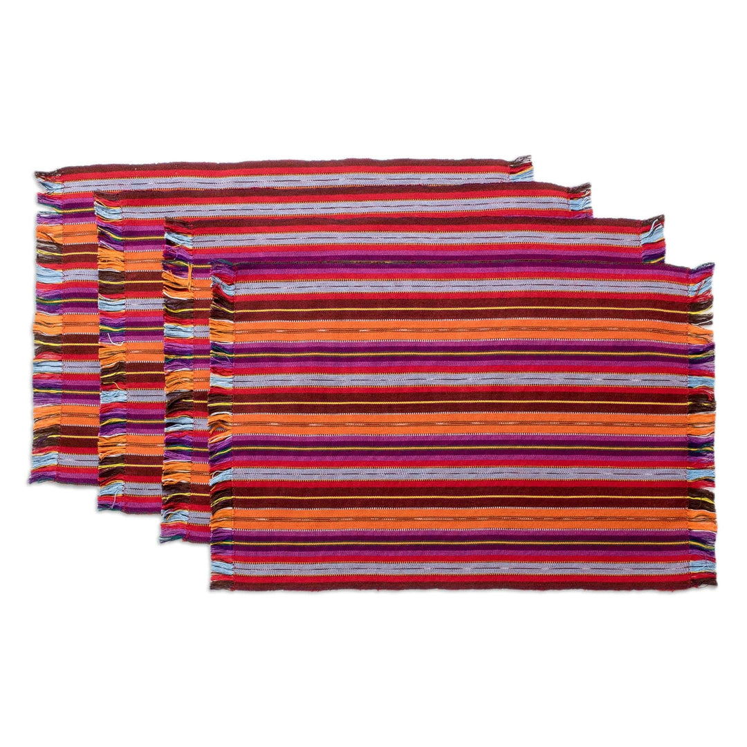 Handwoven Cotton Placemats with Napkins (Set of 4) - Intense Tradition