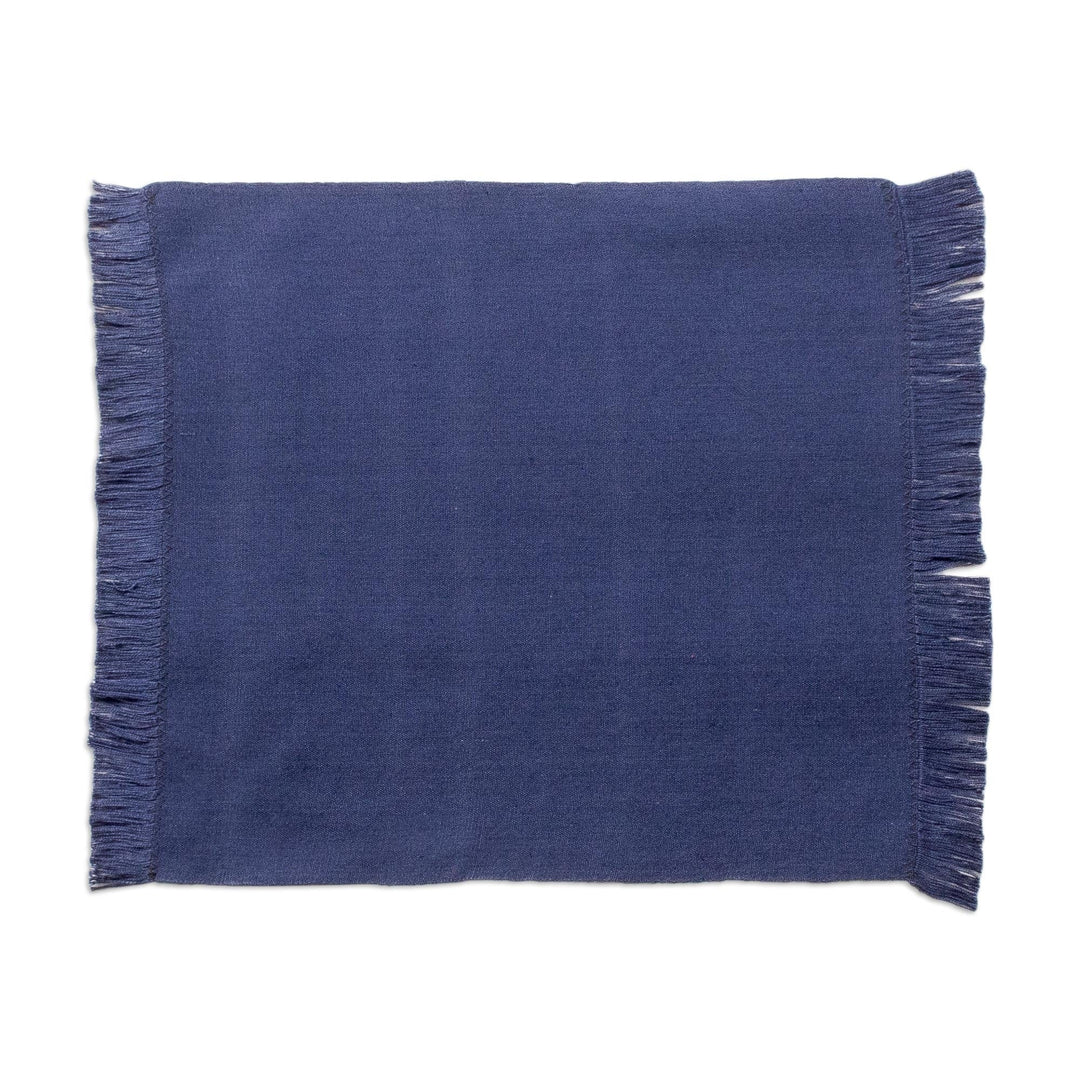 Handwoven Cotton Crimson Placemats with Napkins (Set of 4) - Crimson Custom