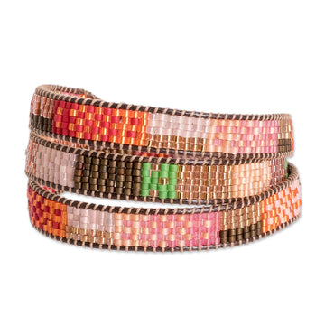 Glass Beaded Wrap Bracelet - Geometric Innovation