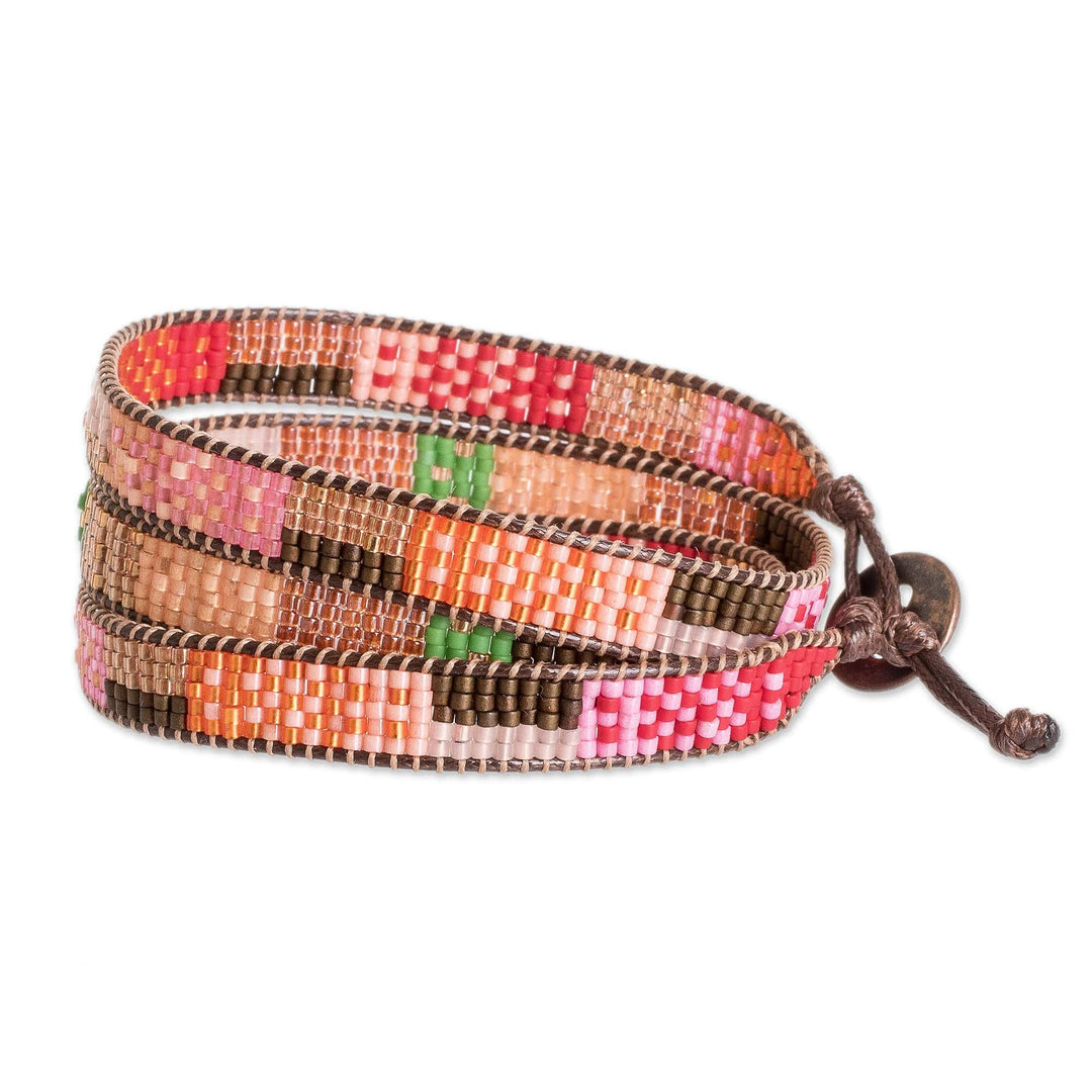 Glass Beaded Wrap Bracelet - Geometric Innovation