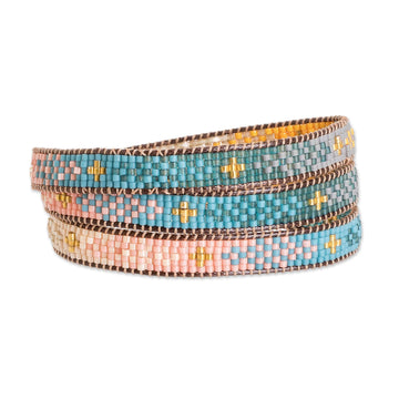 Geometric Glass Beaded Wrap Bracelet - Geometric Sensation