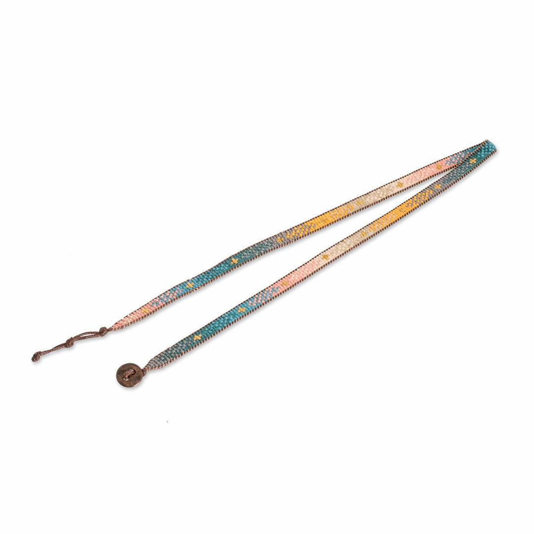 Geometric Glass Beaded Wrap Bracelet - Geometric Sensation