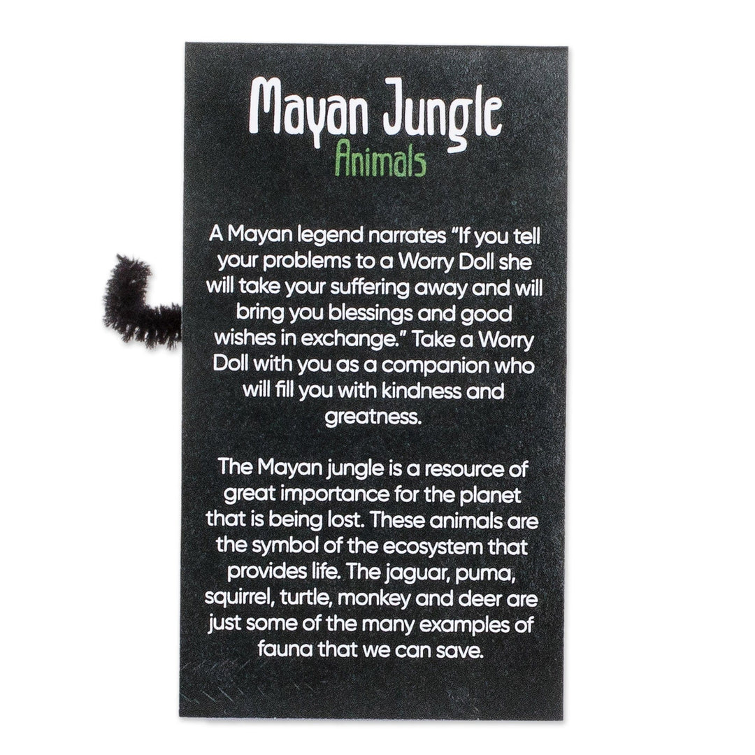 Set of 4 Cotton and Cibaque Animal Worry Dolls - My Jungle Friends