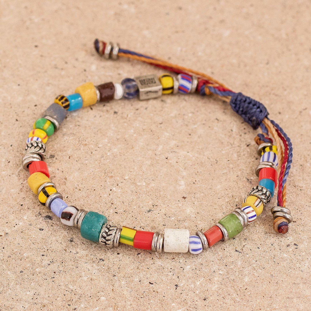 Handcrafted Multicolor Glass Beaded Bracelet from Guatemala - World Citizens
