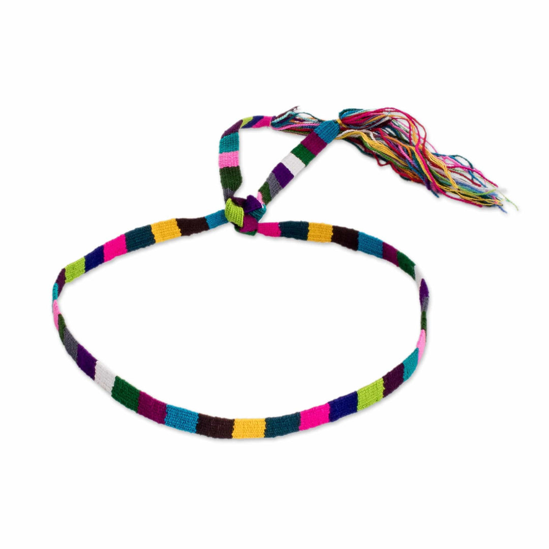Set of 3 Handloomed Acrylic Hatbands in a Colorful Palette - Colorful Thoughts