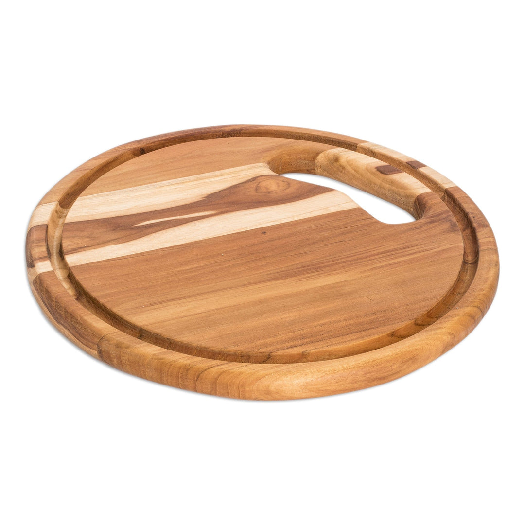 Round Teak Wood Cutting Board - Tastes Like Home