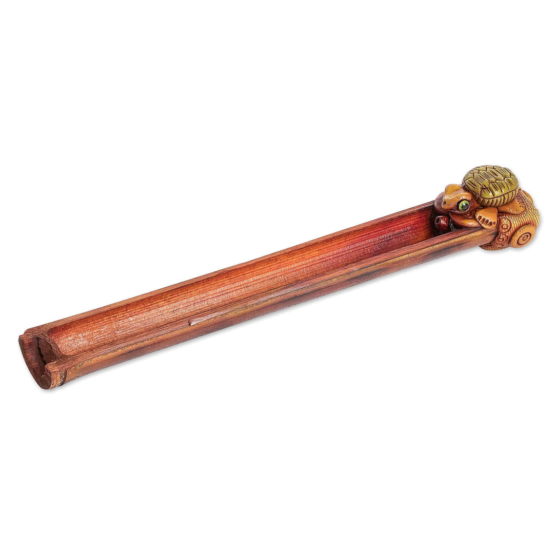 Bamboo & Resin Turtle Incense Holder Handmade in Costa Rica - Costa Rican Turtle
