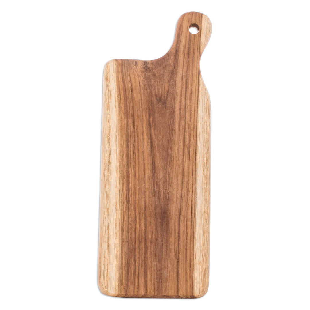 Handcrafted Small Teak Wood Cutting Board in Light Brown - Home Flavors