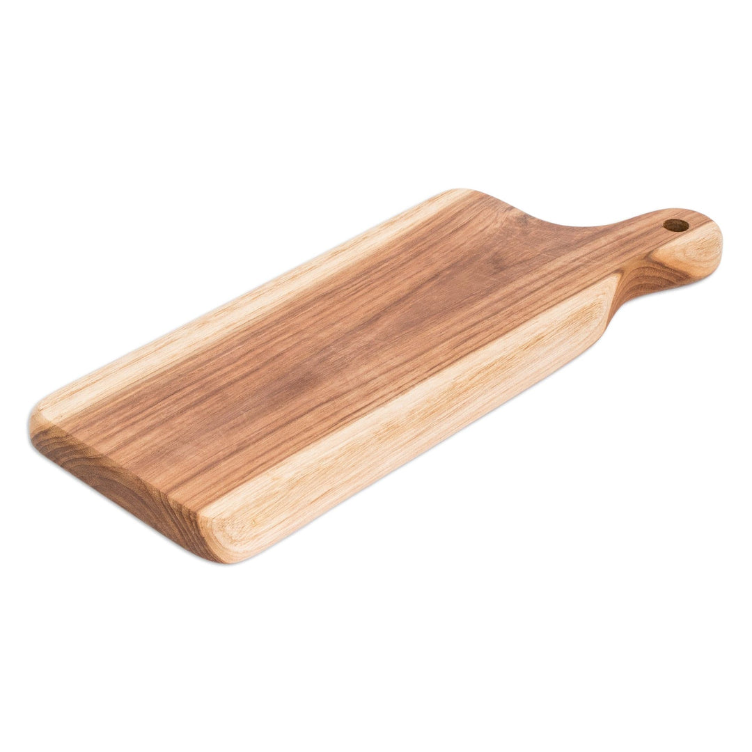 Handcrafted Small Teak Wood Cutting Board in Light Brown - Home Flavors