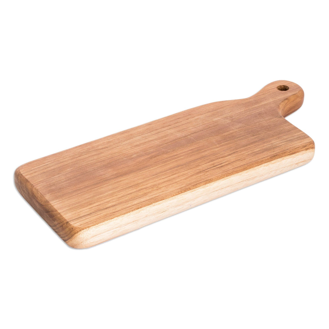 Handcrafted Small Teak Wood Cutting Board in Light Brown - Home Flavors