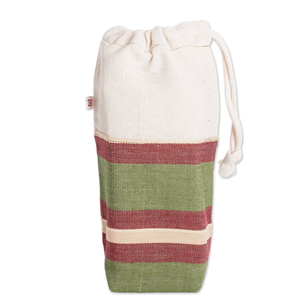Striped Cotton Drawstring Coffee Bag Hand-Woven in Guatemala - Cup of Joe