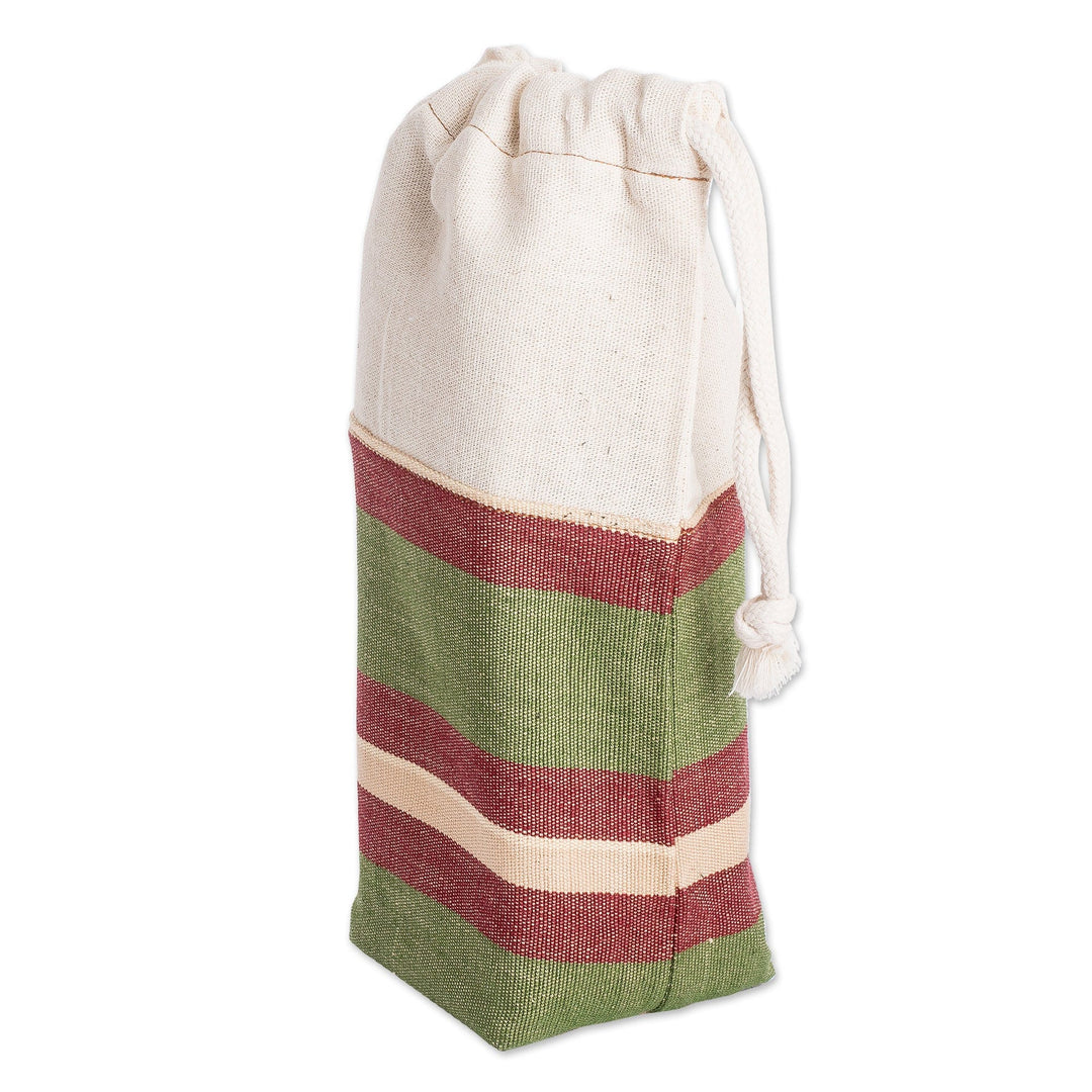 Striped Cotton Drawstring Coffee Bag Hand-Woven in Guatemala - Cup of Joe