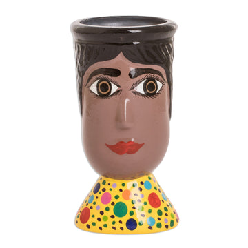 Hand-Painted Dotted Ceramic Flower Pot - Santa Catarina's Giant