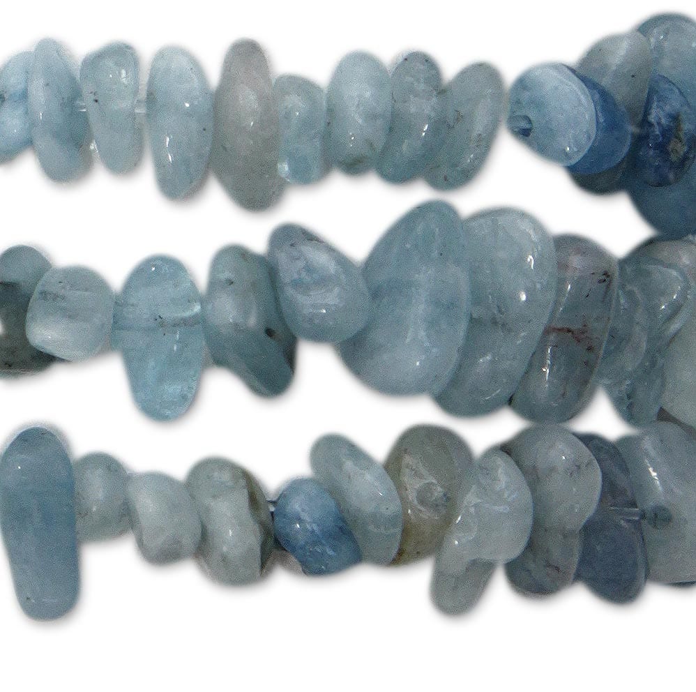 Aquamarine Beaded Stretch Bracelets - Set of 3 - Naturally Aqua