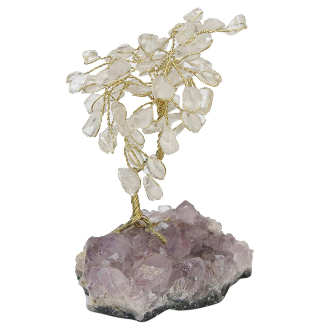Quartzand Amethyst Gemstone Tree Sculpture - Little Tree