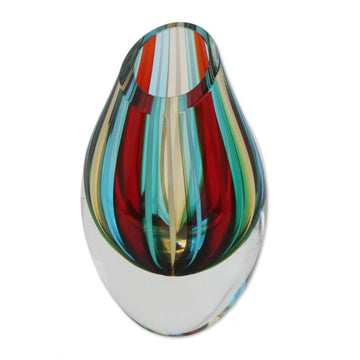 Murano-Inspired Glass Vase - Circus