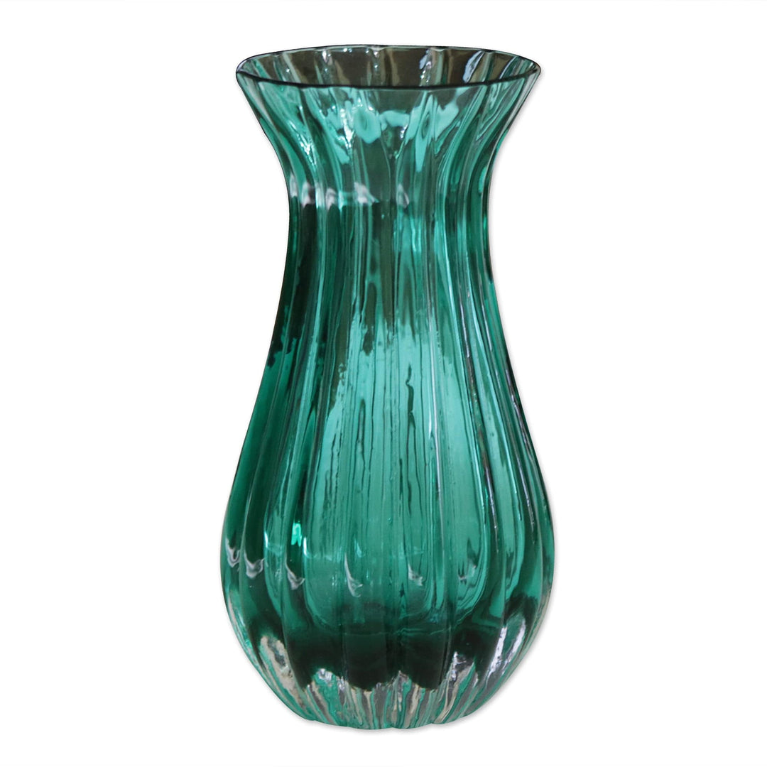 Murano Inspired Glass Vase - Crystalline Forest