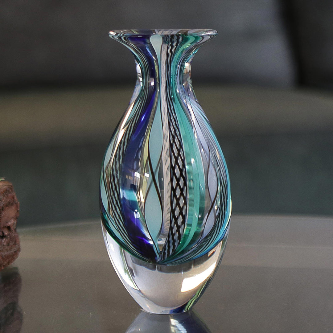 Murano Inspired Glass Vase - Colors of Rio