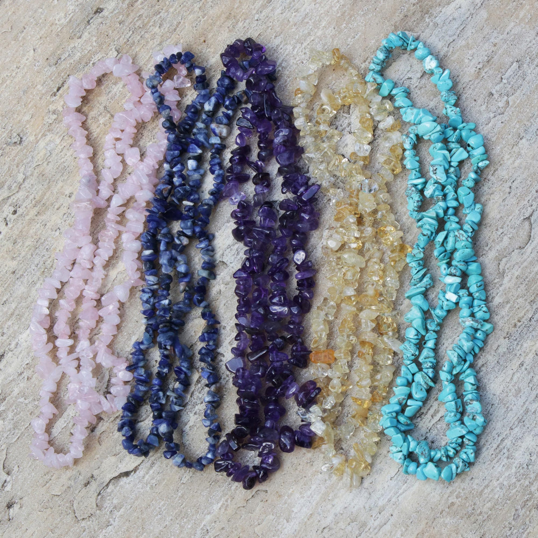 Gemstone Beaded Necklaces - Set of 5 - Five Graces