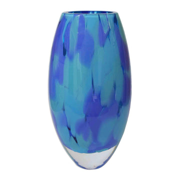 Murano Inspired Glass Vase - Colors of the Sky