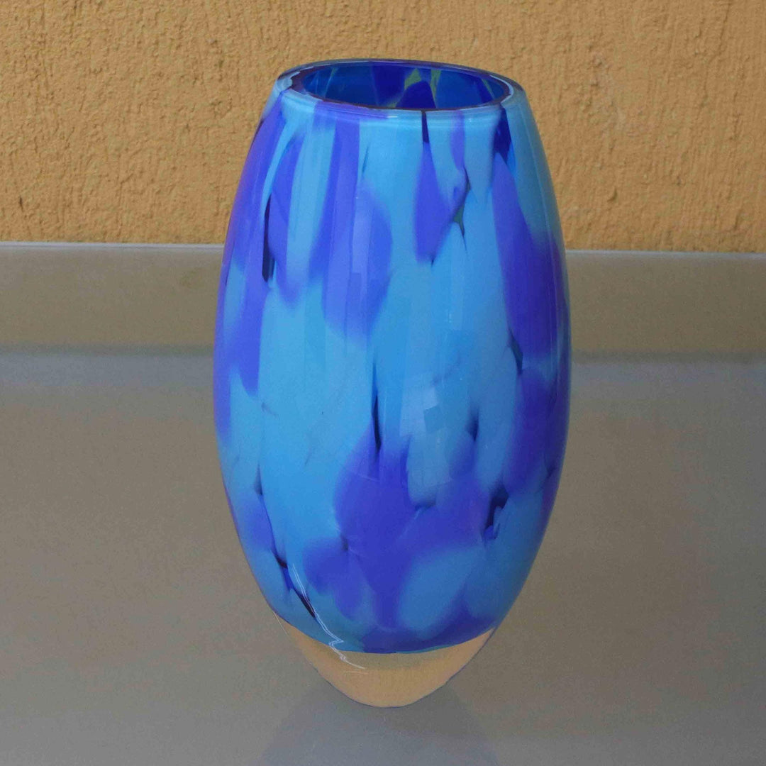 Murano Inspired Glass Vase - Colors of the Sky