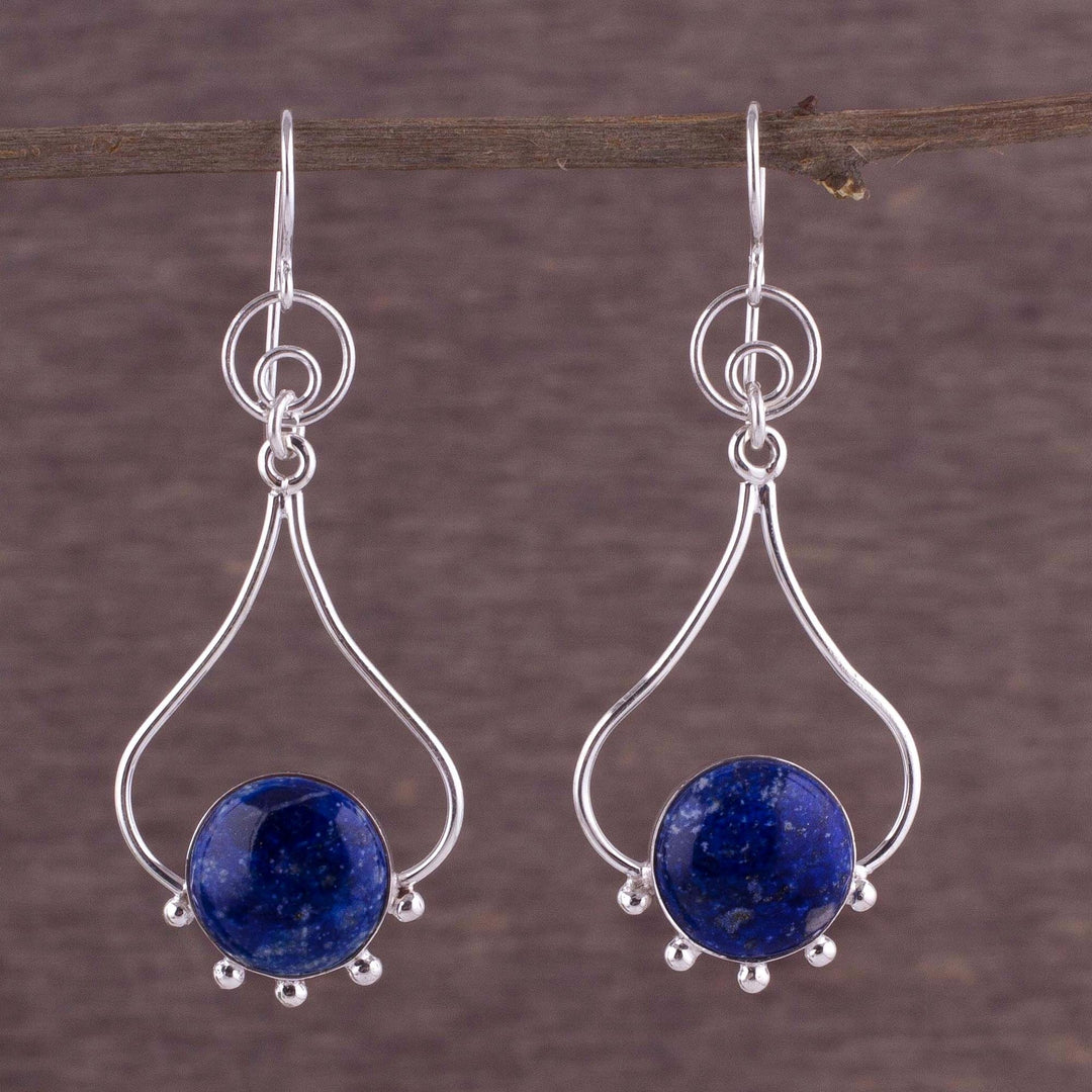 Lapis Lazuli and Silver Earrings - Andean Moon