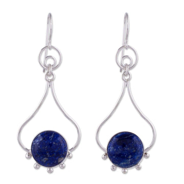 Lapis Lazuli and Silver Earrings - Andean Moon