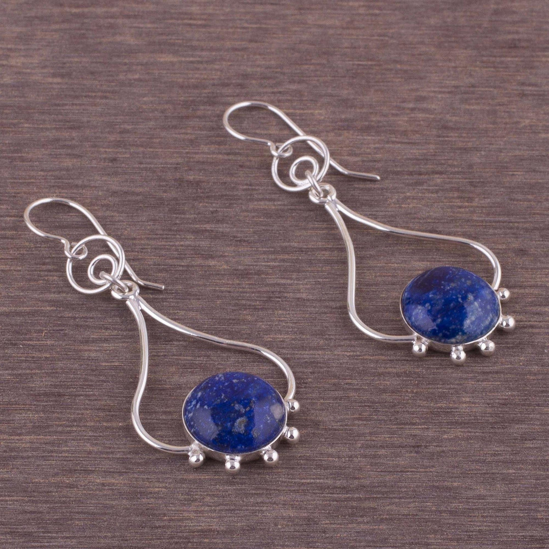 Lapis Lazuli and Silver Earrings - Andean Moon